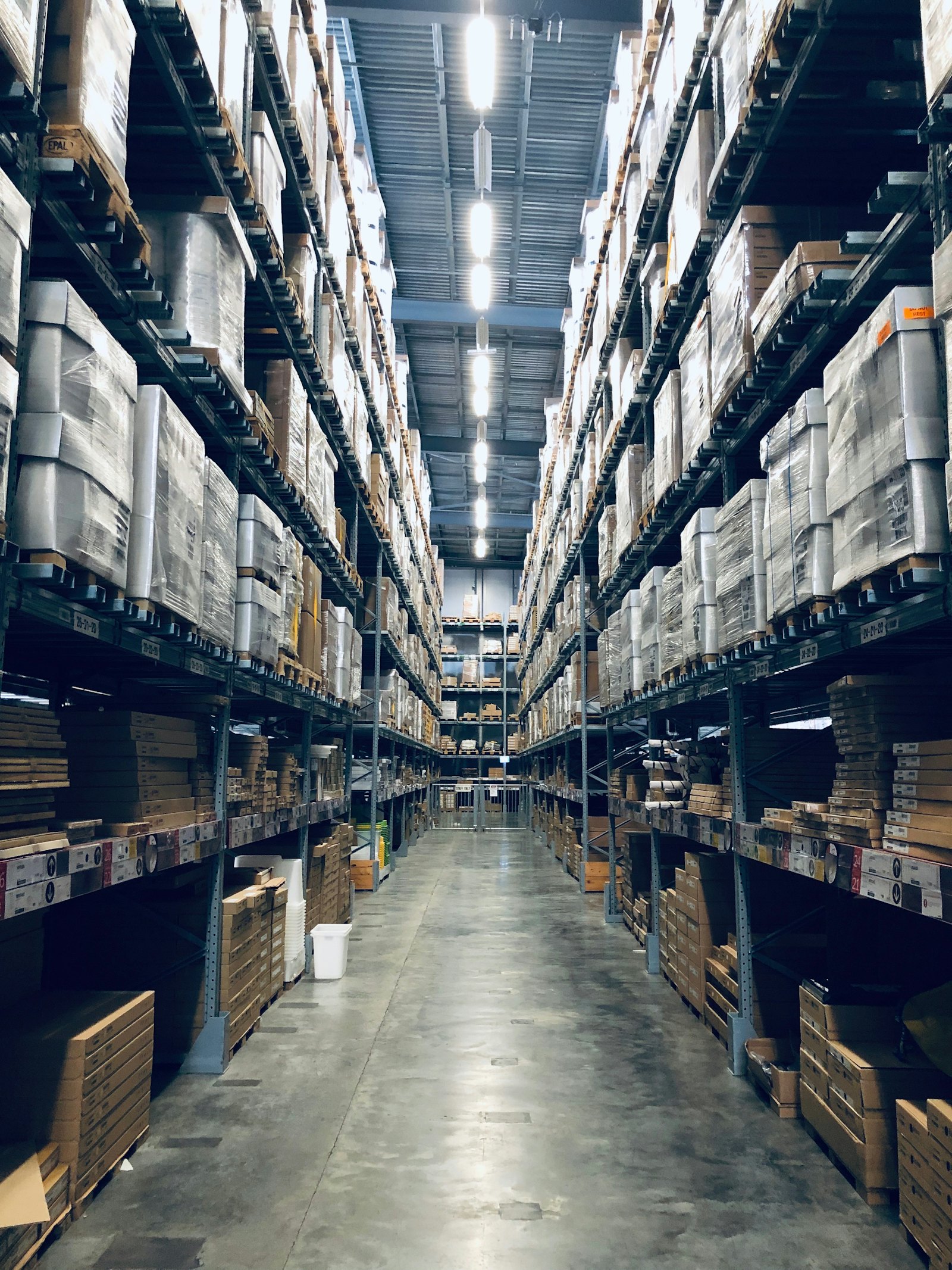 Inside a distribution warehouse